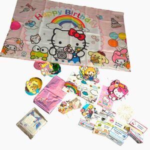45 Pc. Sanrio Hello Kitty Birthday Party Supply Set Including A XL BD Banner